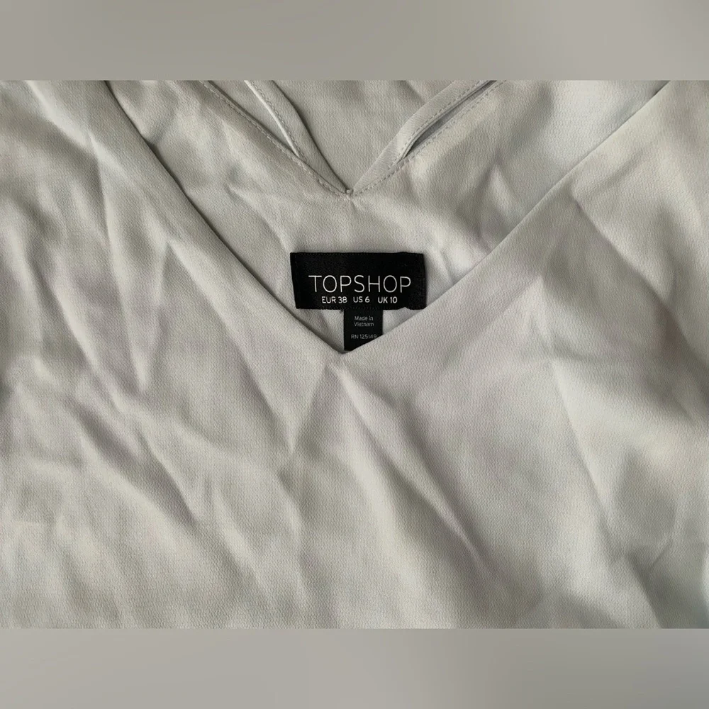 Powder Blue V-neck Topshop Camisole Tank Top - Picture 4 of 4